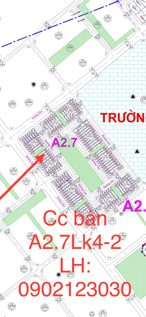 Bán liền kề khu đô thị thanh Hà A2.7 LK04-02 nhìn vườn hoa, DT 90m, đường 14 m, hướng Đông Bắc. - Ảnh chính